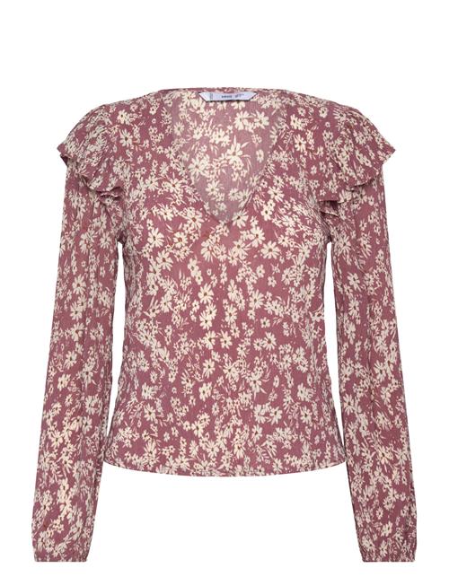 Mango Ruffles Printed Blouse Mango Pink