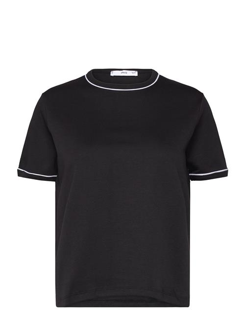 Cotton T-Shirt With Contrasting Trim Mango Black