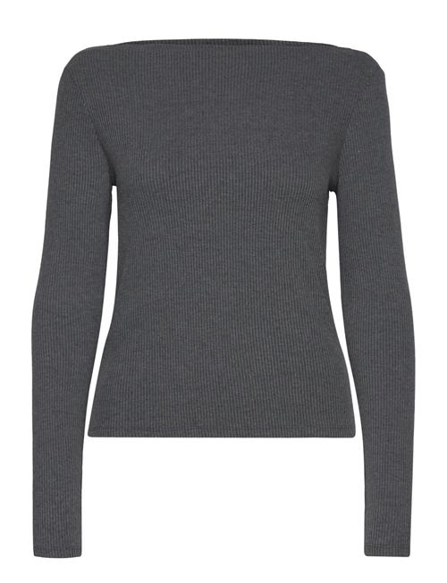 Long-Sleeved Knitted T-Shirt Mango Grey