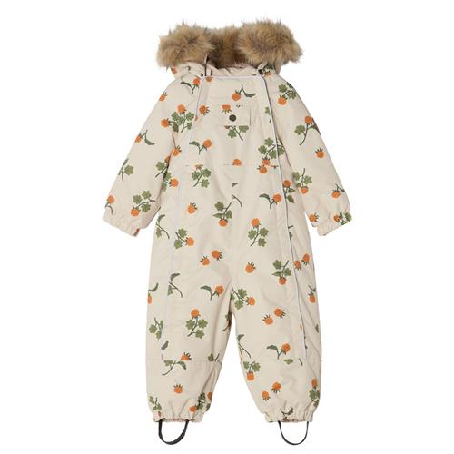 Se Kuling Val D'Isere Mønstret Flyverdragt Med Multebærer Foggy White | Hvid | 86 cm ved Babyshop