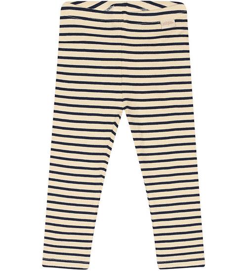 Se Petit Piao Leggings - Rib - Modal - Indigo Plum/dark Off White ved KidsWorld