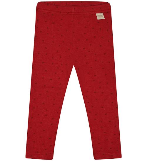 Se Petit Piao Leggings - Rib - Modal - Chili Pepper Dot ved KidsWorld