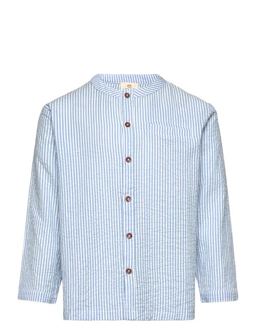 Copenhagen Colors Seersucker Shirt W. Placket Copenhagen Colors Blue