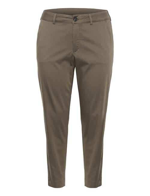 Se Kaffe Curve Kcleana Chino 7/8 Pants Kaffe Curve Brown ved Booztlet