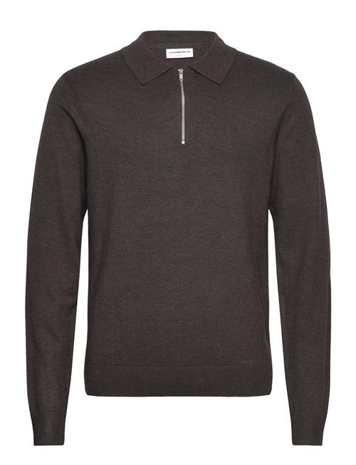 Lindbergh Ecovero L/S Zip Polo Lindbergh Brown