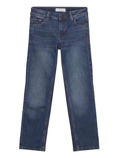 Se Mango Straight Jeans With Turn-Up Mango Blue ved Booztlet