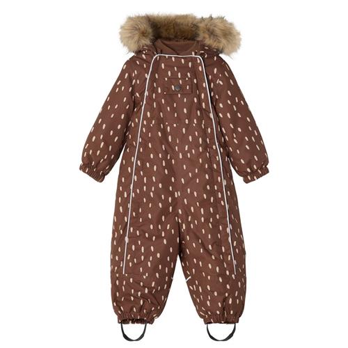 Se Kuling Val D'Isere Prikket Flyverdragt Brun | Brun | 74 cm ved Babyshop