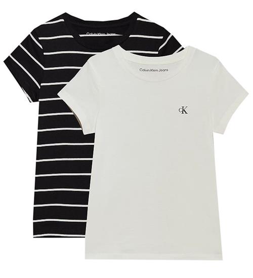 Calvin Klein Calvin Klein T-shirts - 2-pak - Hvid/Sort m. Striber