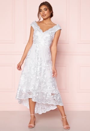 Goddiva Embroidered Lace Dress White XL (UK14)