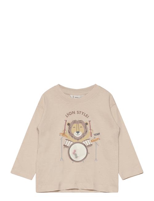 Cotton Printed T-Shirt Mango Beige