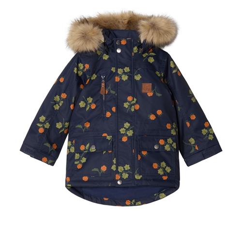 Se Kuling Val Thorens Mønstret Parka Med Multebærer Navyblå | Marine blå | 128 cm ved Babyshop