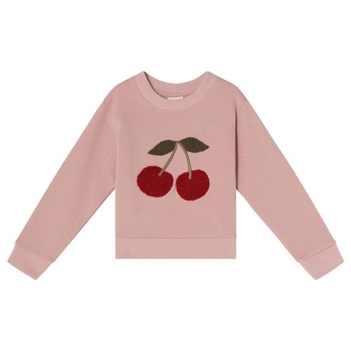 Se Kuling GOTS Heraklion Sweatshirt Woody Rose Cherry Appliqué | Lyserød | 74/80 cm ved Babyshop