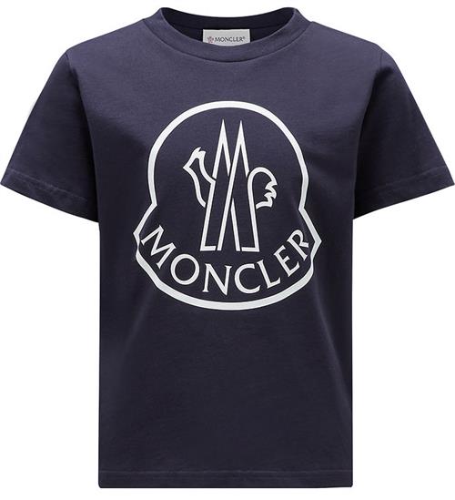 Moncler Moncler T-shirt - BlÃ¥/Hvid m. Logo