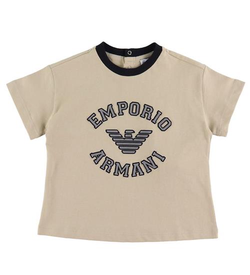Emporio Armani T-shirt - Oxford Tan m. Sort/GrÃ¥