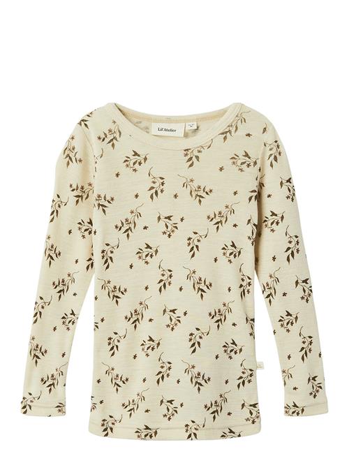 Se Lil'Atelier Nmfnimo Ls Slim Wo/Mo Top Aop Lil Lil'Atelier Beige ved Booztlet