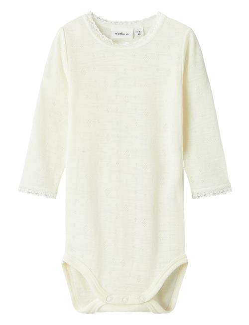 name it Nbfwang Wool Needle Ls Body Solid Noos Name It White