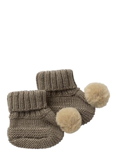 name it Nbfwrilla Wool Knit Slippers W/Dot Name It Brown