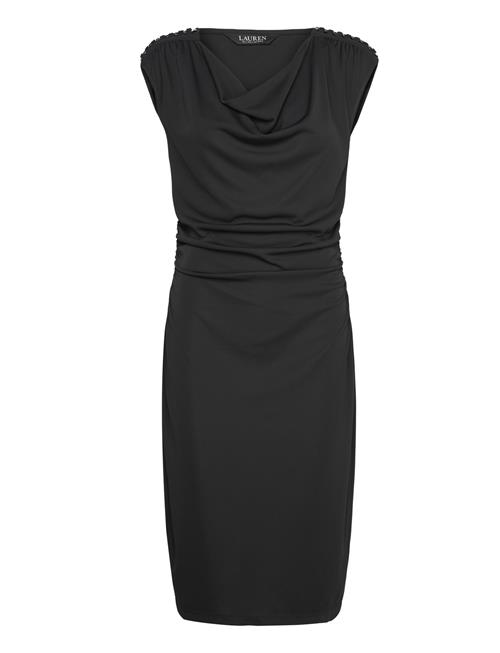 Chain-Trim Stretch Jersey Cowlneck Dress Lauren Ralph Lauren Black