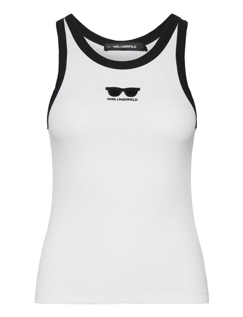 Se Karl Lagerfeld Fashion Tank Top W/Sunglasses Karl Lagerfeld White ved Booztlet