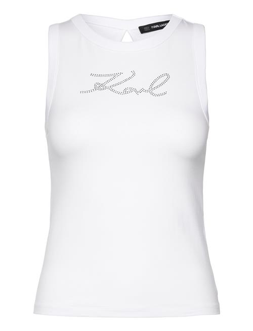 Se Karl Lagerfeld Karl Rhinest Tank Top Karl Lagerfeld White ved Booztlet