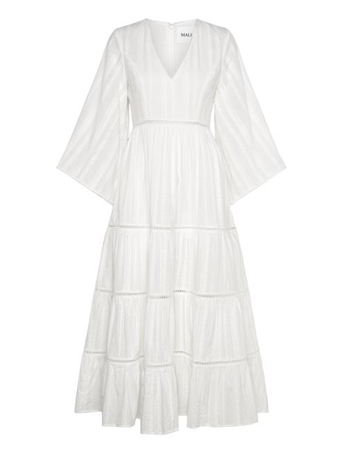 Malina Vanessa Wide Sleeve Embroidered Cotton Maxi Dress Malina White