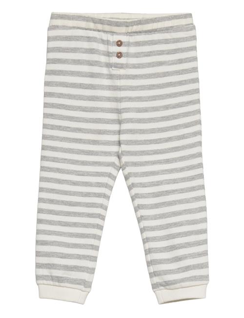 Mango Striped Cotton Trousers Mango Grey