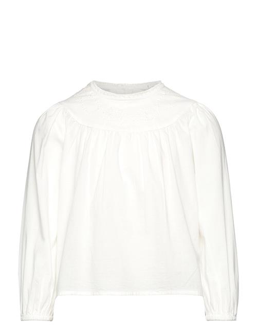 Mango Embroidered Cotton Blouse Mango White