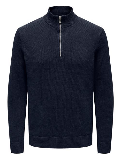 Se ONLY & SONS Onsfabian Life Reg 7 Half Zip Knit ONLY & SONS Navy ved Booztlet