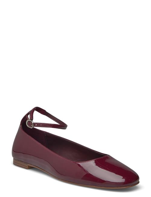 Se Mango Patent Leather-Effect Ballet Flats Mango Burgundy ved Booztlet