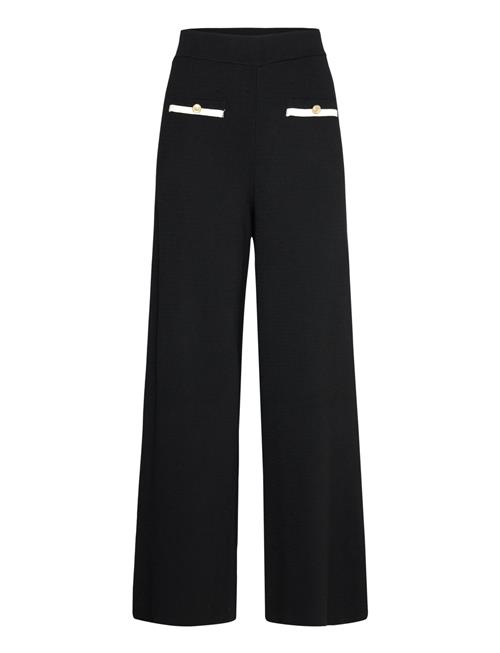 Se Mango Straight-Fit Trousers With Contrast Piping Mango Black ved Booztlet