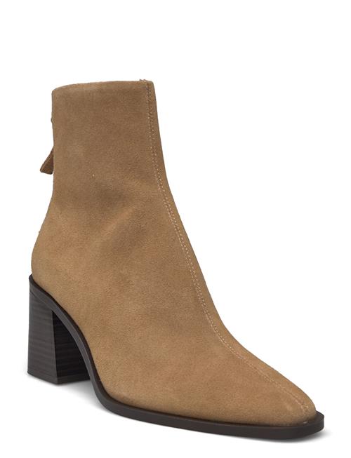 Mango Heeled Leather Ankle Boot Mango Brown