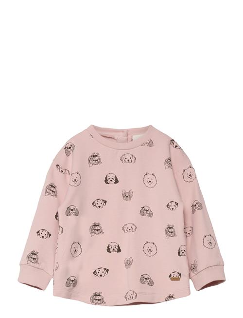 Se Minymo Sweatshirt Ls Aop Minymo Pink ved Booztlet