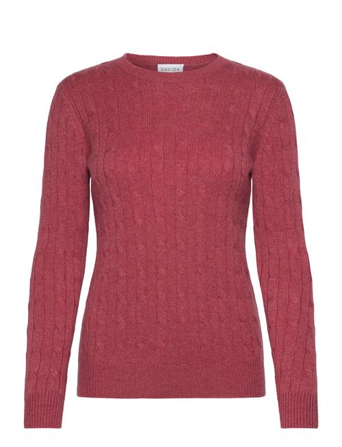 O-Neck Cable Sweater Davida Cashmere Red