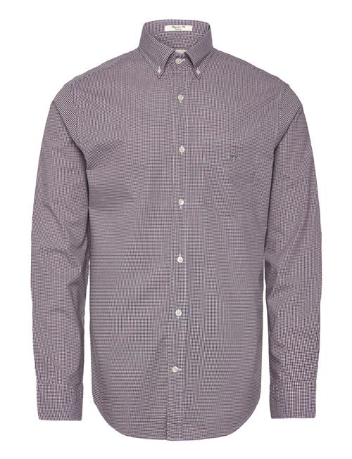 GANT Reg Poplin Micro Check Shirt GANT Burgundy