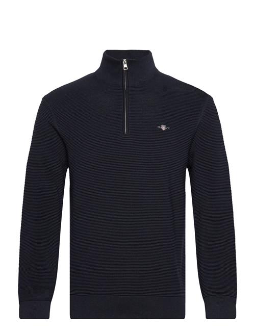 Se GANT Textured Cotton H-Zip GANT Navy ved Booztlet