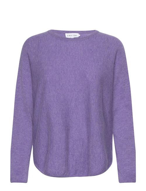 Se Davida Cashmere Curved Sweater Davida Cashmere Purple ved Booztlet