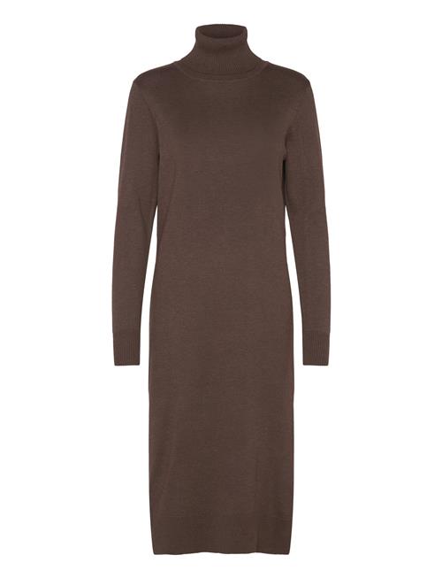 Se Saint Tropez Milasz Roll Neck Long Dress Saint Tropez Brown ved Booztlet