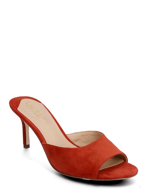 Se Lauren Ralph Lauren Lyanna Suede Sandal Lauren Ralph Lauren Red ved Booztlet