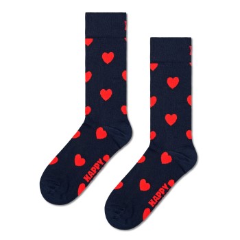 Happy socks Happy Sock Heart Sock Strømper Marine mønster bomuld Str 41/46