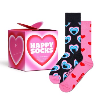 Happy socks Strømper 2P Valentine Gift Set Rosa Mønster  bomuld Str 36/40