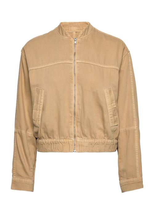 Denim Bomber Jacket Mango Beige