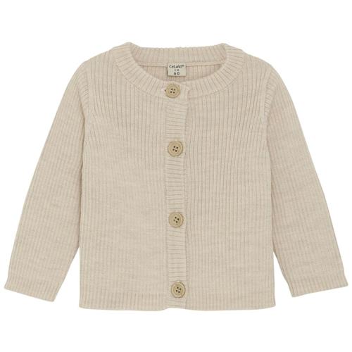 Se Celavi Cardigan Dune Melange | Beige | 100 cm ved Babyshop