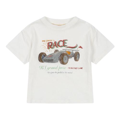 Se Konges Sløjd Era T-shirt Race White | Hvid | 2 years ved Babyshop