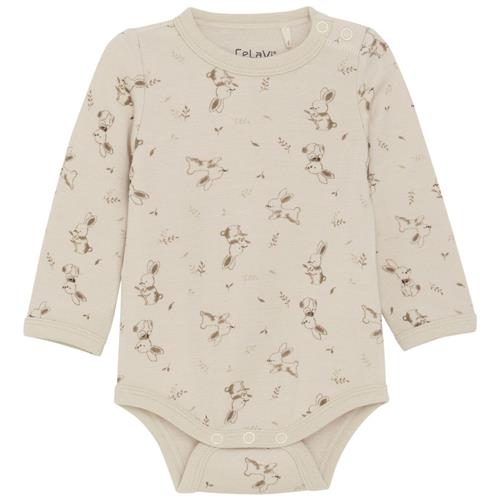 Celavi Mønstret Babybody Woodsmoke | Beige | 80 cm