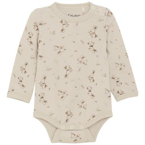 Celavi Mønstret Babybody Woodsmoke | Beige | 80 cm