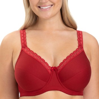 Se Miss Mary of Sweden Miss Mary Cotton Comfort Underwired Bra Bh Rød C 100 Dame ved Timarco