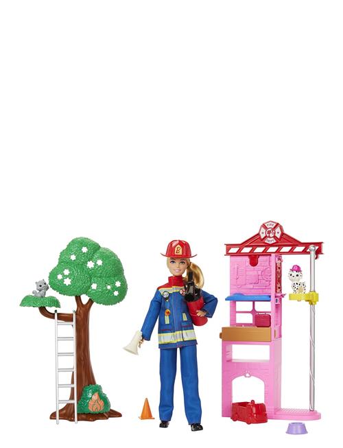 Se Barbie Firefighter Playset Barbie Patterned ved Booztlet