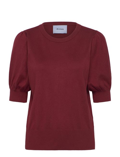 Se Minus Liva Strik T-Shirt Minus Burgundy ved Booztlet