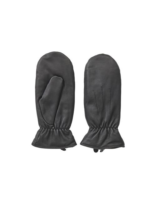 Pcnellie Leather Mittens Noos Pieces Black