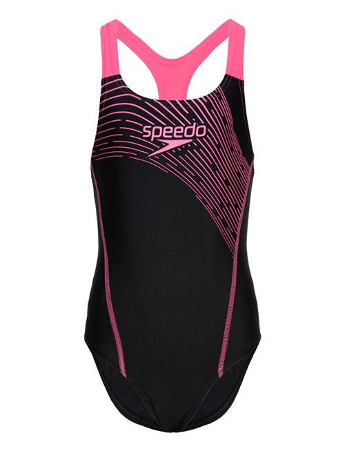 Girls Medley Logo Medalist Speedo Black